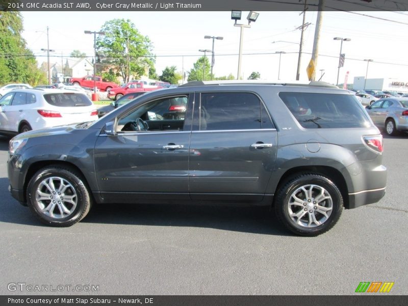 Cyber Gray Metallic / Light Titanium 2014 GMC Acadia SLT AWD