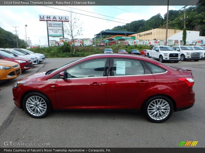 Ruby Red / Charcoal Black 2014 Ford Focus Titanium Sedan
