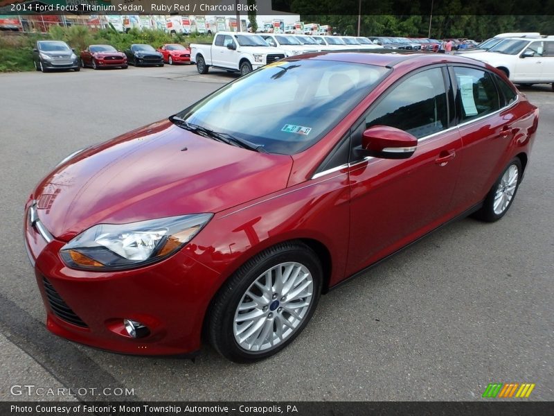 Ruby Red / Charcoal Black 2014 Ford Focus Titanium Sedan