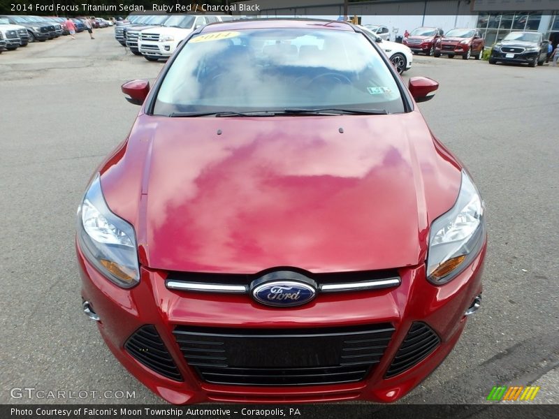 Ruby Red / Charcoal Black 2014 Ford Focus Titanium Sedan