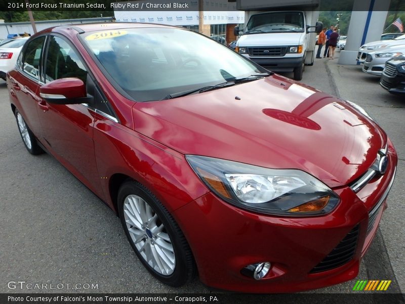 Ruby Red / Charcoal Black 2014 Ford Focus Titanium Sedan