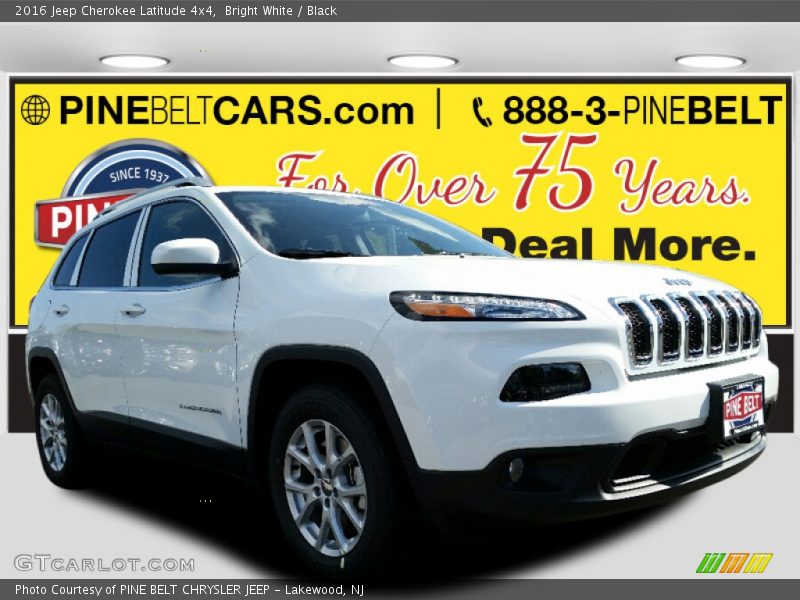 Bright White / Black 2016 Jeep Cherokee Latitude 4x4