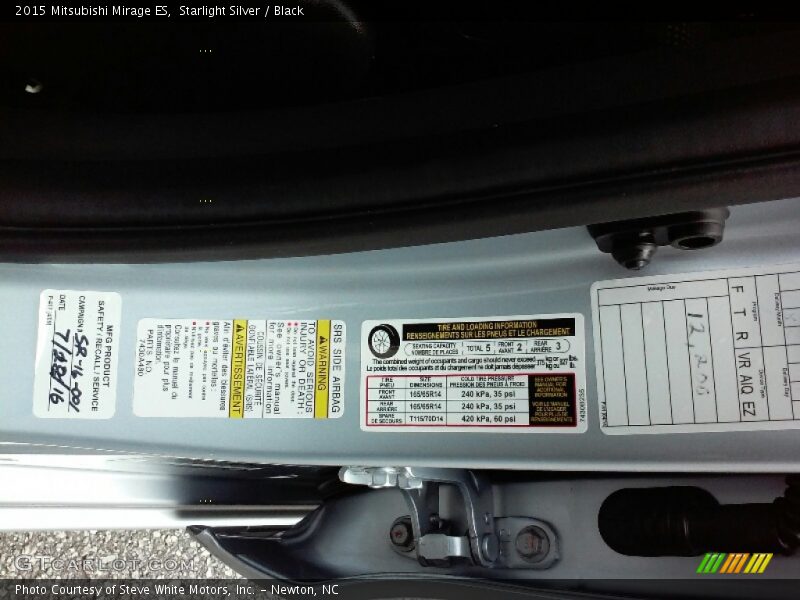 Starlight Silver / Black 2015 Mitsubishi Mirage ES