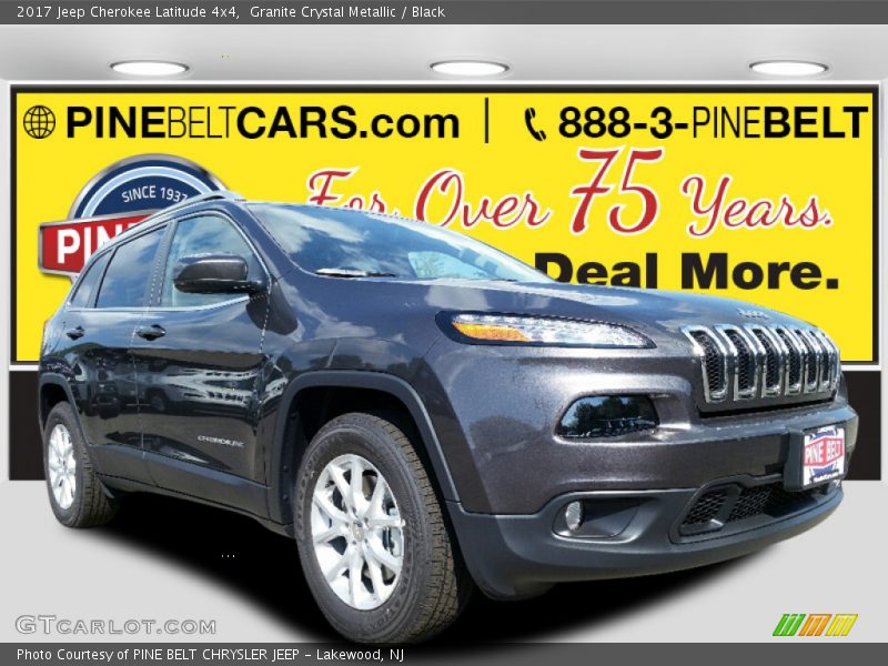 Granite Crystal Metallic / Black 2017 Jeep Cherokee Latitude 4x4