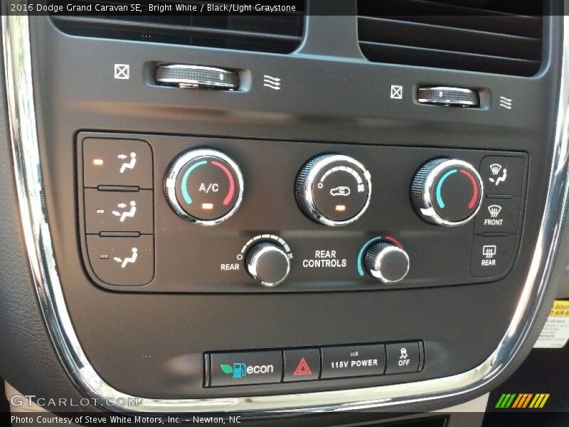 Bright White / Black/Light Graystone 2016 Dodge Grand Caravan SE