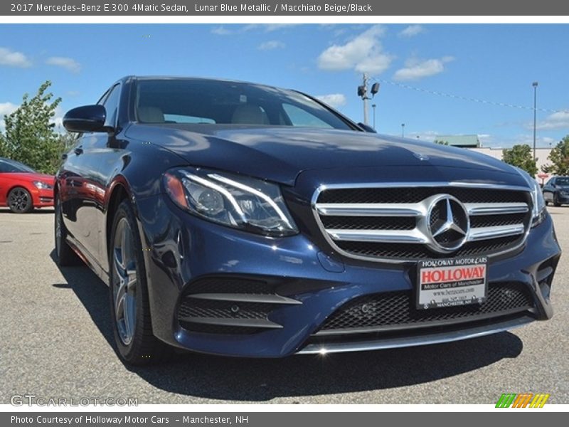 Lunar Blue Metallic / Macchiato Beige/Black 2017 Mercedes-Benz E 300 4Matic Sedan