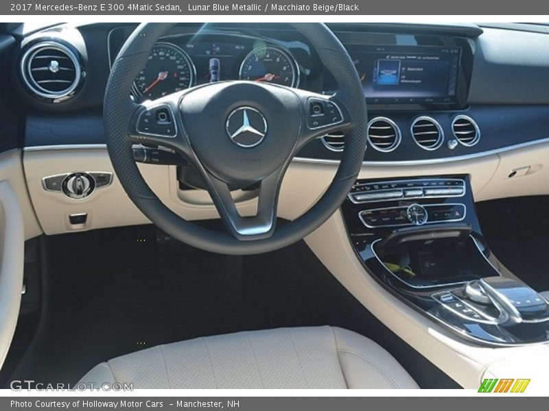 Lunar Blue Metallic / Macchiato Beige/Black 2017 Mercedes-Benz E 300 4Matic Sedan