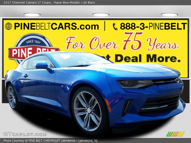 Hyper Blue Metallic / Jet Black 2017 Chevrolet Camaro LT Coupe