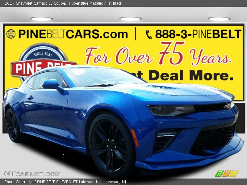Hyper Blue Metallic / Jet Black 2017 Chevrolet Camaro SS Coupe