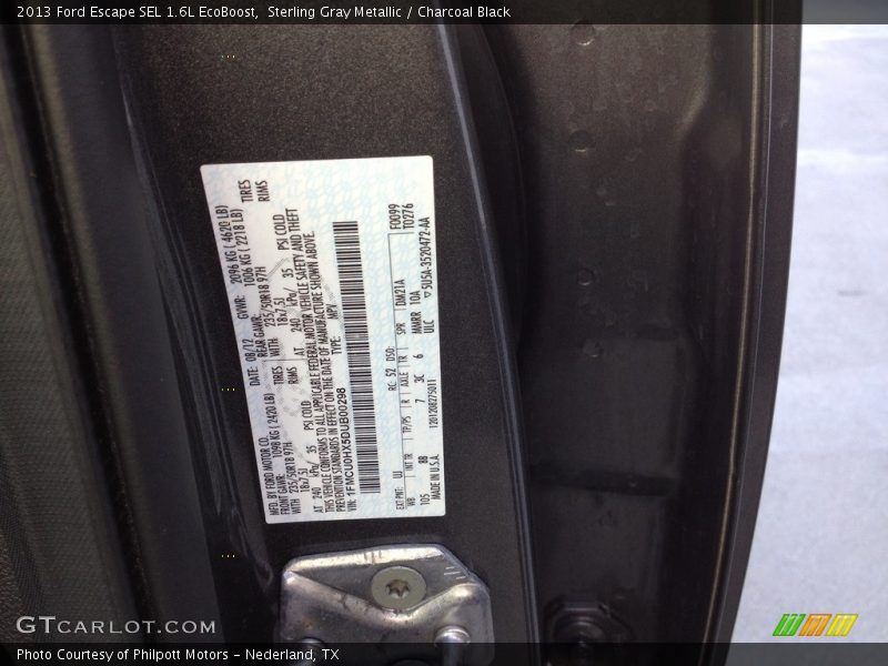 Sterling Gray Metallic / Charcoal Black 2013 Ford Escape SEL 1.6L EcoBoost