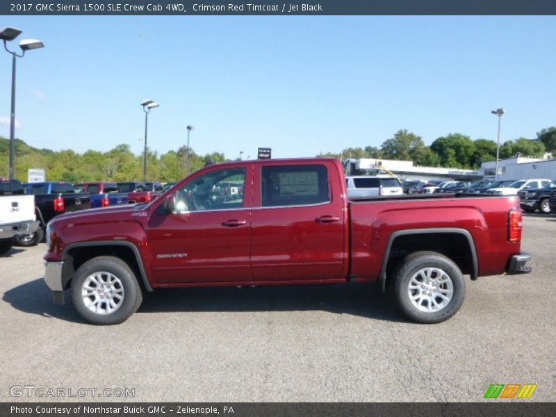 Crimson Red Tintcoat / Jet Black 2017 GMC Sierra 1500 SLE Crew Cab 4WD