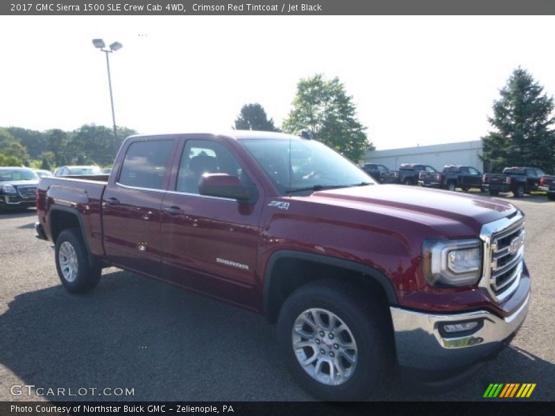 Crimson Red Tintcoat / Jet Black 2017 GMC Sierra 1500 SLE Crew Cab 4WD