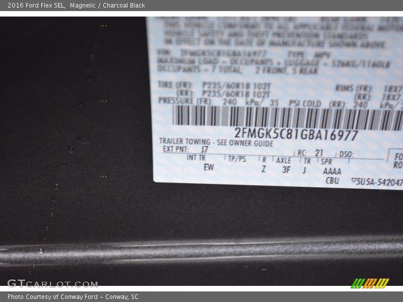 Magnetic / Charcoal Black 2016 Ford Flex SEL