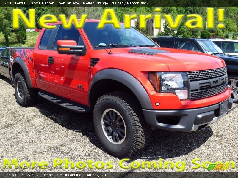 Molten Orange Tri Coat / Raptor Black 2011 Ford F150 SVT Raptor SuperCab 4x4