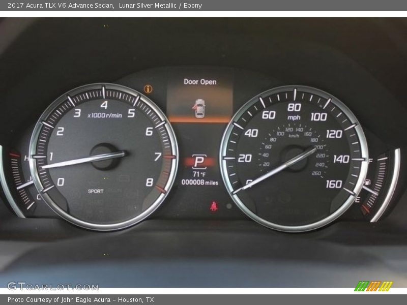 Lunar Silver Metallic / Ebony 2017 Acura TLX V6 Advance Sedan