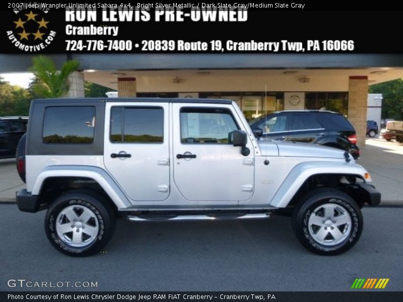 Bright Silver Metallic / Dark Slate Gray/Medium Slate Gray 2007 Jeep Wrangler Unlimited Sahara 4x4