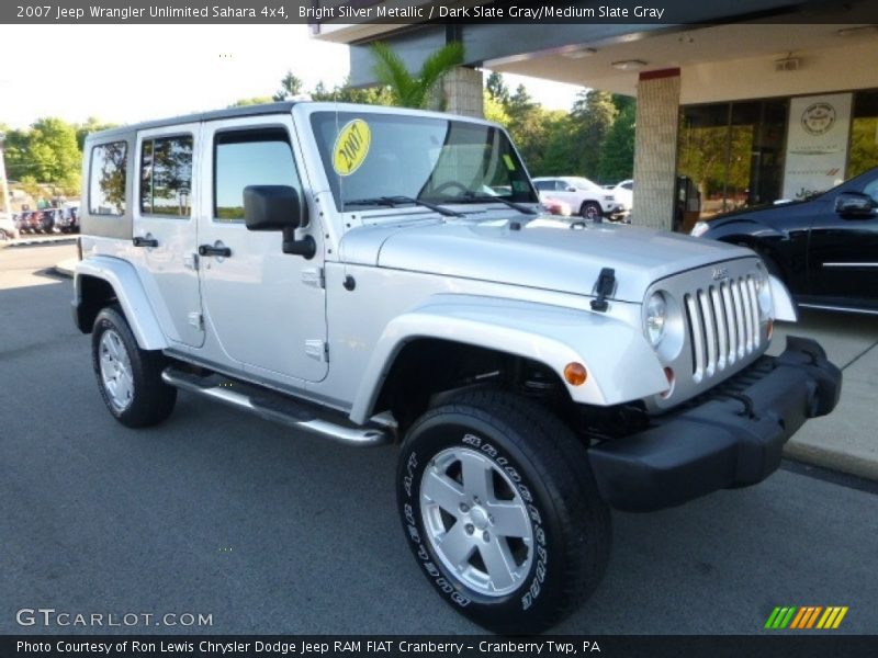 Bright Silver Metallic / Dark Slate Gray/Medium Slate Gray 2007 Jeep Wrangler Unlimited Sahara 4x4