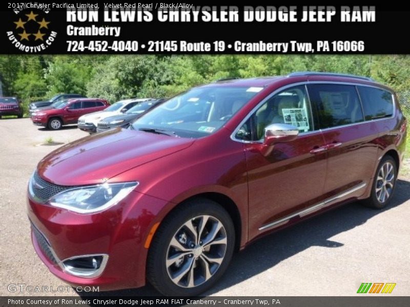 Velvet Red Pearl / Black/Alloy 2017 Chrysler Pacifica Limited