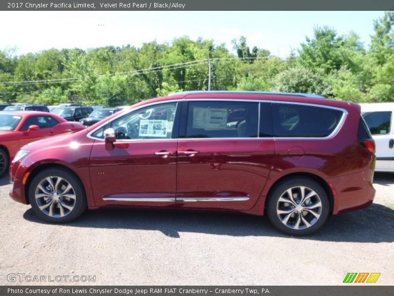 Velvet Red Pearl / Black/Alloy 2017 Chrysler Pacifica Limited