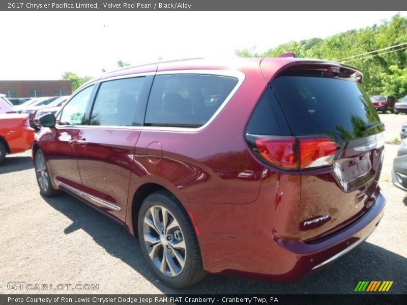 Velvet Red Pearl / Black/Alloy 2017 Chrysler Pacifica Limited