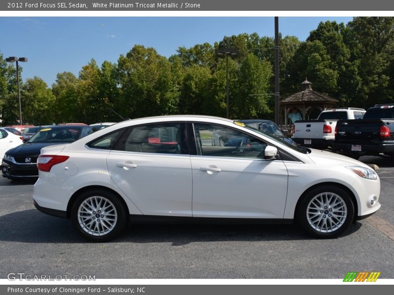 White Platinum Tricoat Metallic / Stone 2012 Ford Focus SEL Sedan