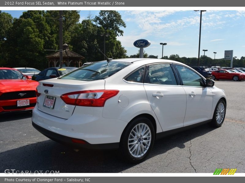 White Platinum Tricoat Metallic / Stone 2012 Ford Focus SEL Sedan