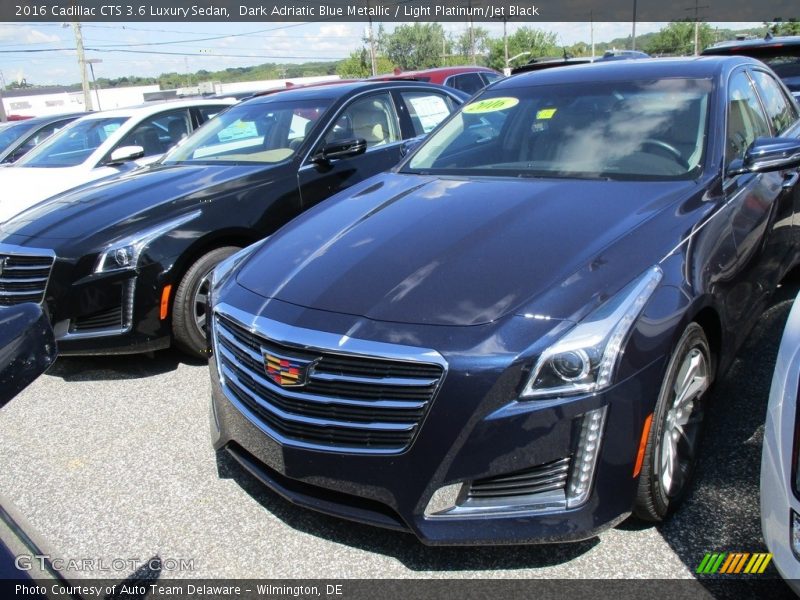 Dark Adriatic Blue Metallic / Light Platinum/Jet Black 2016 Cadillac CTS 3.6 Luxury Sedan