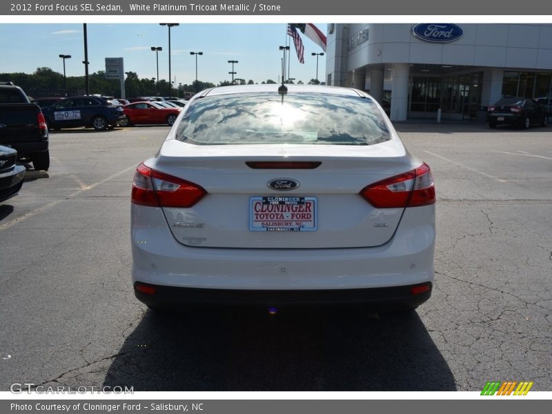 White Platinum Tricoat Metallic / Stone 2012 Ford Focus SEL Sedan
