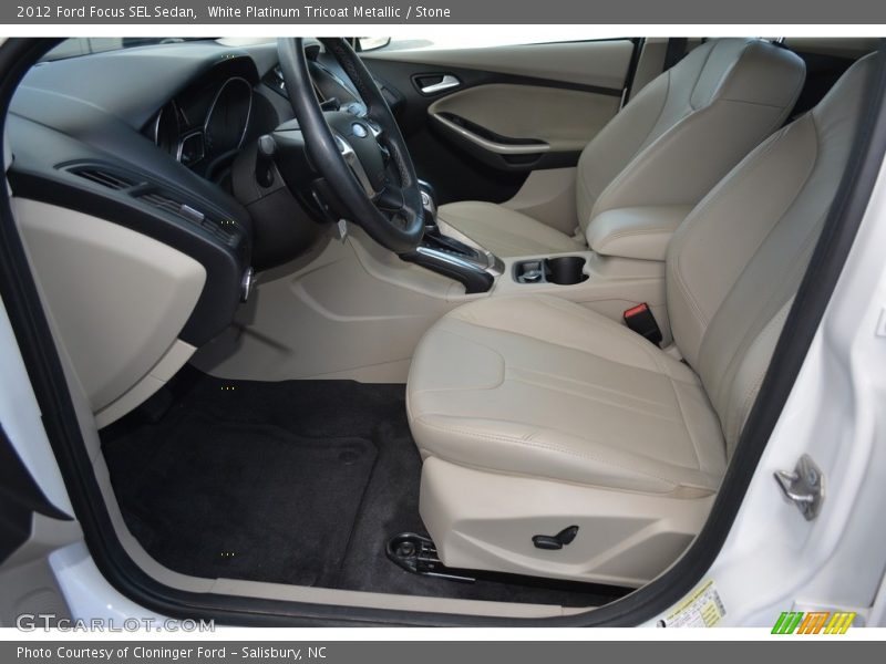 White Platinum Tricoat Metallic / Stone 2012 Ford Focus SEL Sedan