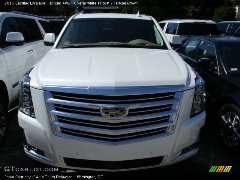 Crystal White Tricoat / Tuscan Brown 2016 Cadillac Escalade Platinum 4WD