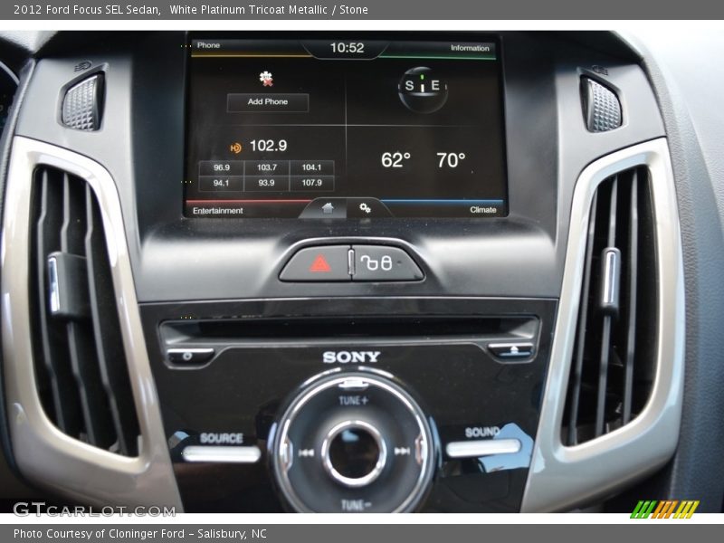 White Platinum Tricoat Metallic / Stone 2012 Ford Focus SEL Sedan