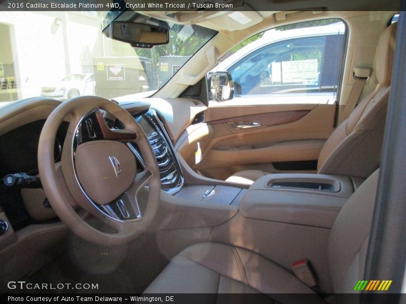 Crystal White Tricoat / Tuscan Brown 2016 Cadillac Escalade Platinum 4WD