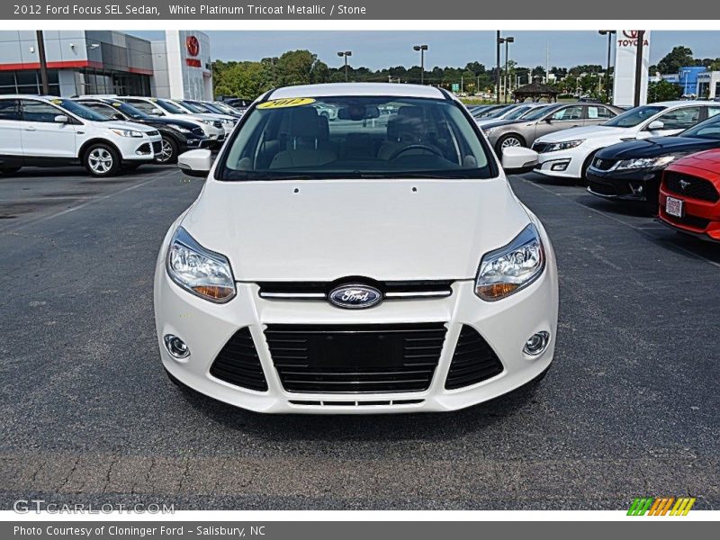 White Platinum Tricoat Metallic / Stone 2012 Ford Focus SEL Sedan