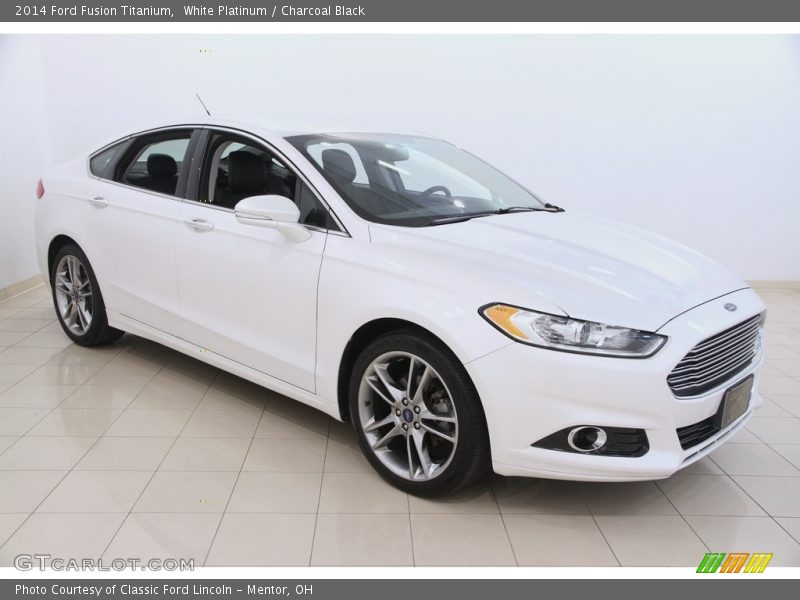 White Platinum / Charcoal Black 2014 Ford Fusion Titanium