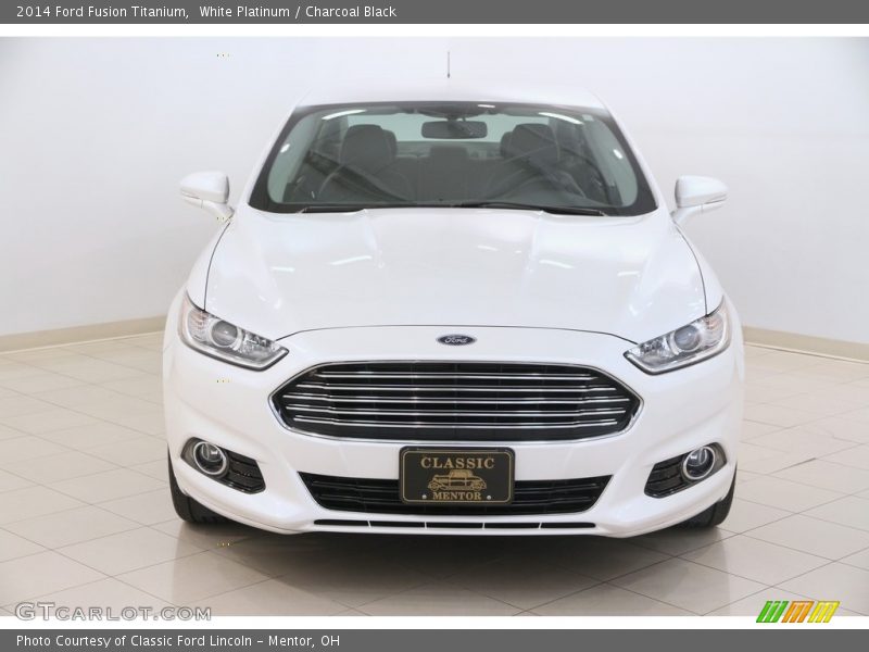 White Platinum / Charcoal Black 2014 Ford Fusion Titanium