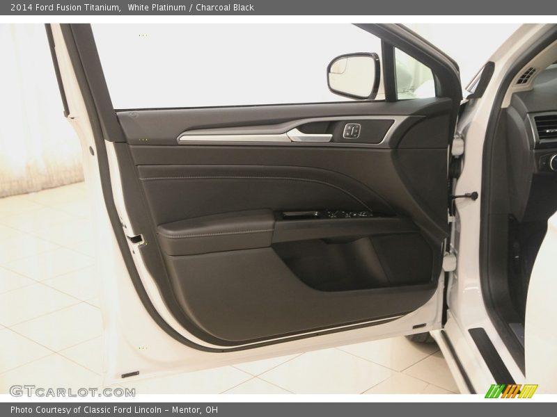White Platinum / Charcoal Black 2014 Ford Fusion Titanium