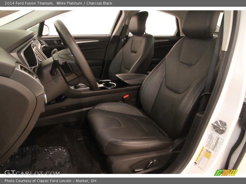 White Platinum / Charcoal Black 2014 Ford Fusion Titanium