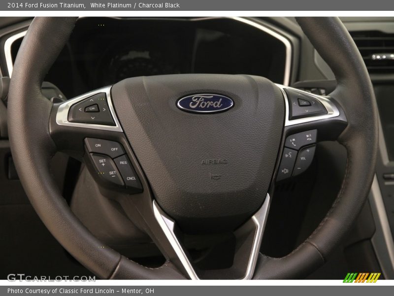 White Platinum / Charcoal Black 2014 Ford Fusion Titanium