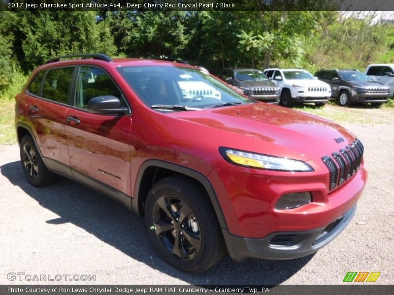 Deep Cherry Red Crystal Pearl / Black 2017 Jeep Cherokee Sport Altitude 4x4