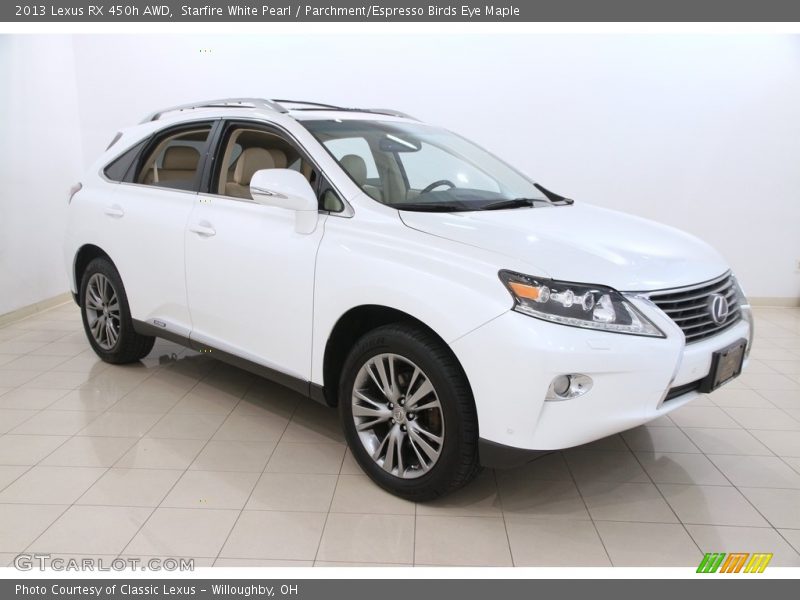 Starfire White Pearl / Parchment/Espresso Birds Eye Maple 2013 Lexus RX 450h AWD