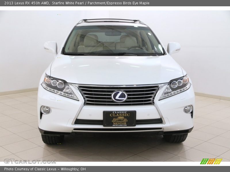 Starfire White Pearl / Parchment/Espresso Birds Eye Maple 2013 Lexus RX 450h AWD