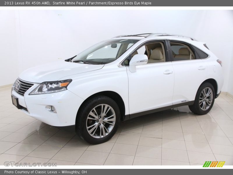 Starfire White Pearl / Parchment/Espresso Birds Eye Maple 2013 Lexus RX 450h AWD