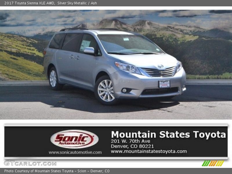 Silver Sky Metallic / Ash 2017 Toyota Sienna XLE AWD
