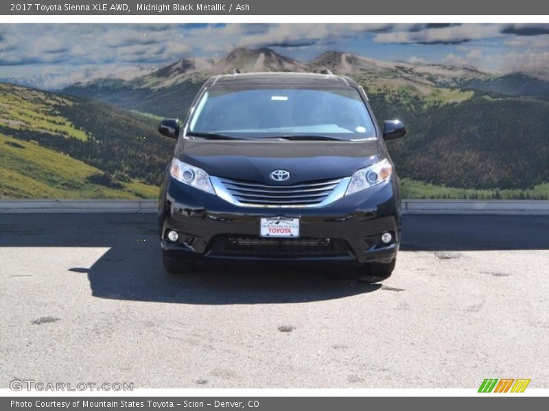 Midnight Black Metallic / Ash 2017 Toyota Sienna XLE AWD