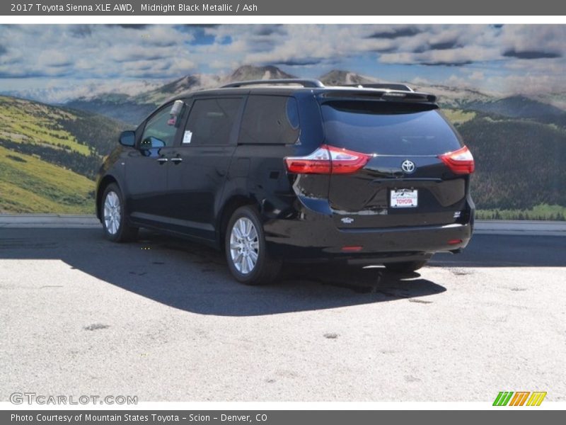 Midnight Black Metallic / Ash 2017 Toyota Sienna XLE AWD