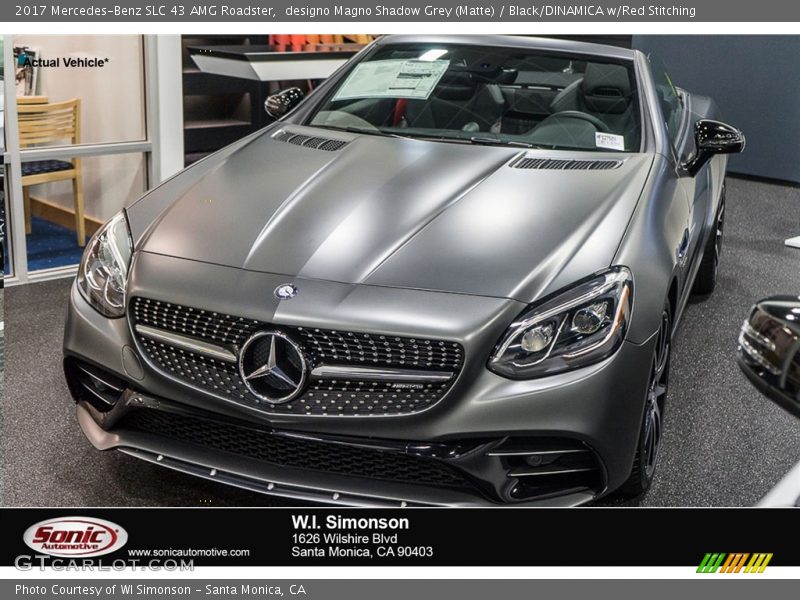 designo Magno Shadow Grey (Matte) / Black/DINAMICA w/Red Stitching 2017 Mercedes-Benz SLC 43 AMG Roadster