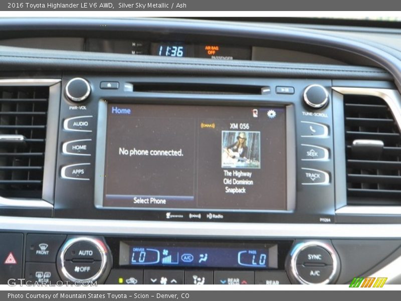 Silver Sky Metallic / Ash 2016 Toyota Highlander LE V6 AWD