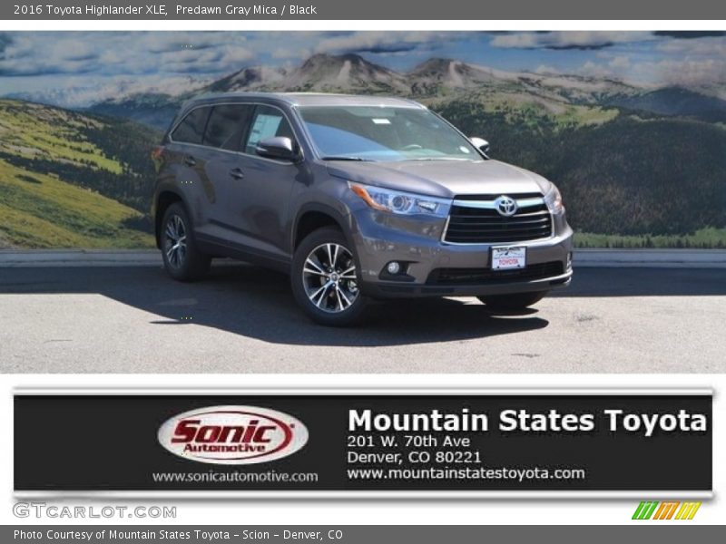 Predawn Gray Mica / Black 2016 Toyota Highlander XLE