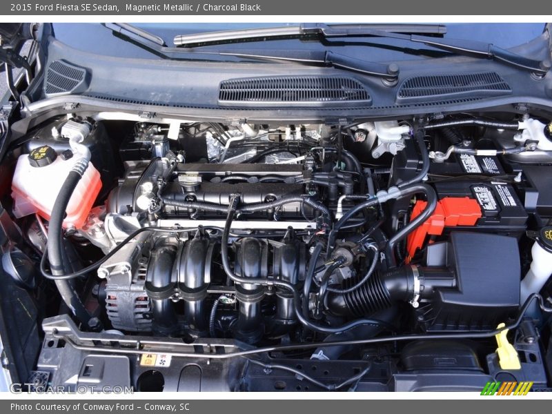 Magnetic Metallic / Charcoal Black 2015 Ford Fiesta SE Sedan