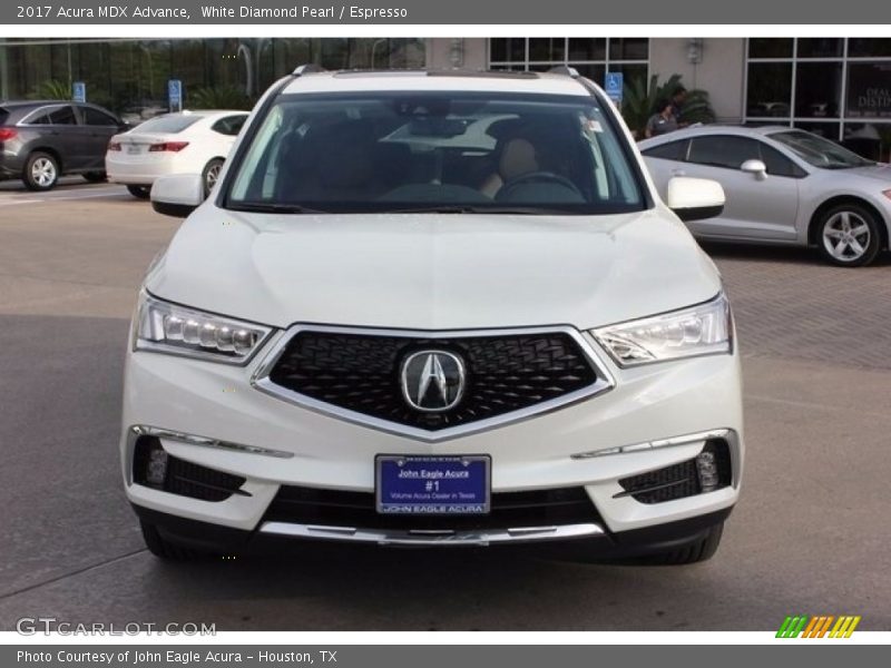 White Diamond Pearl / Espresso 2017 Acura MDX Advance